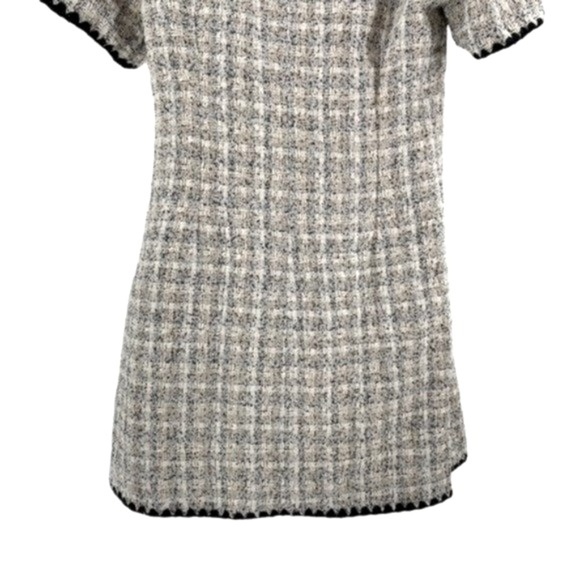 Pomander Place NEW White Tweed Retro Josephine Mini Dress in White Black Size M - Picture 11 of 14